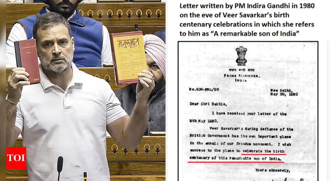 ‘भारत के अद्भुत सपूत’: बीजेपी ने इंदिरा गांधी के पत्र से राहुल के सावरकर हमले का जवाब दिया | भारत समाचार